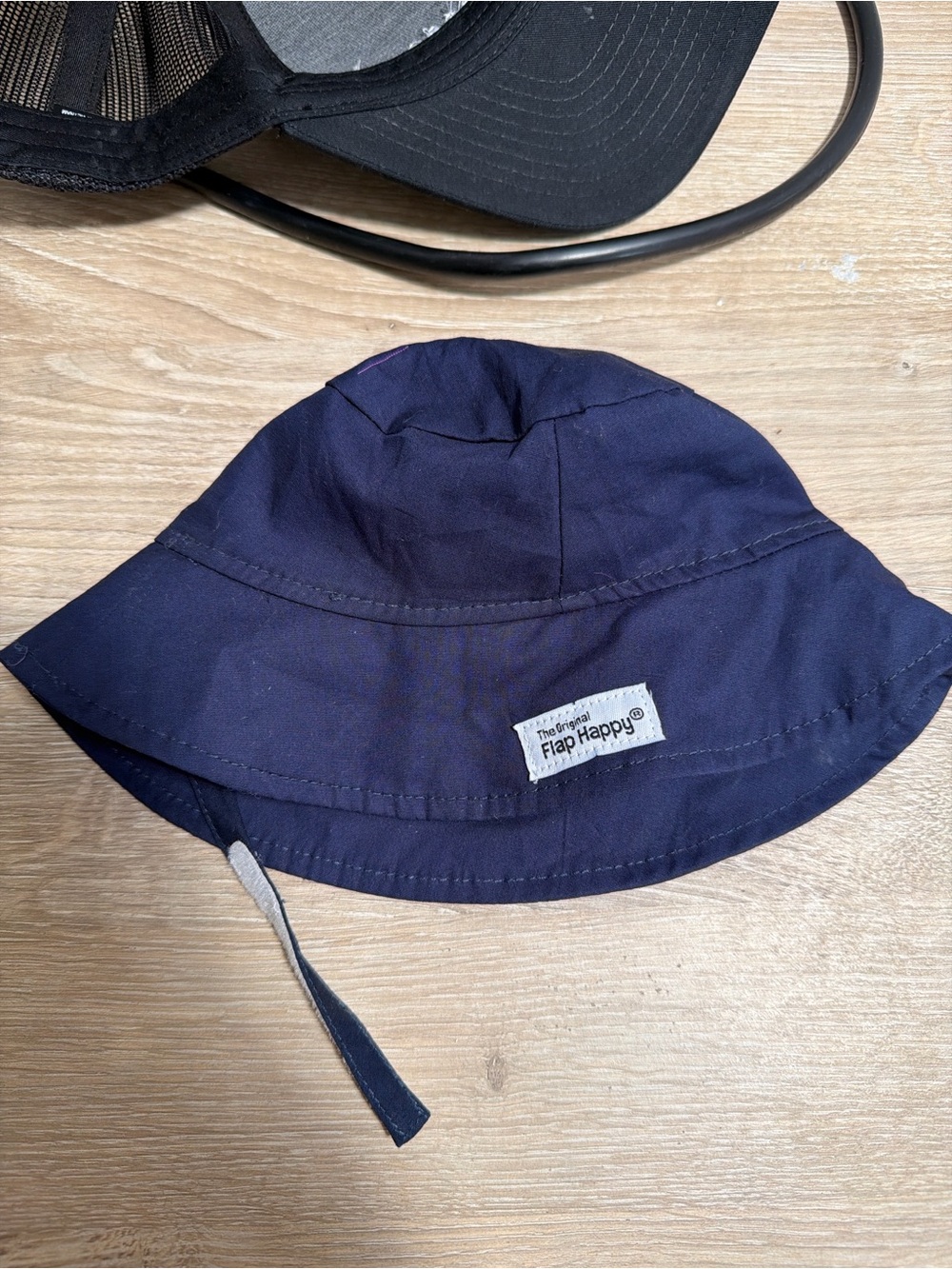 Flap Happy Navy Bucket Sun Hat – Size Small (Baby)